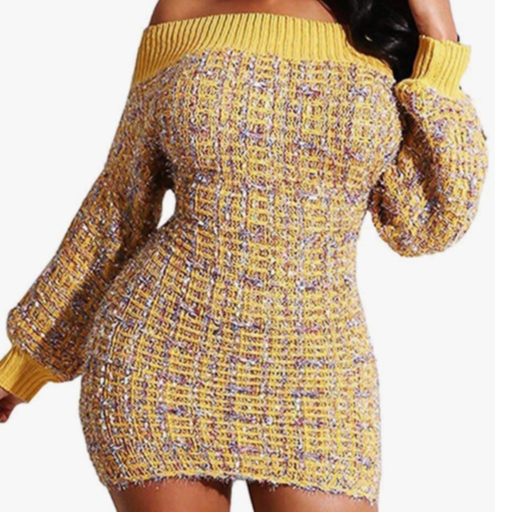 Yellow off the shoulder dress size small